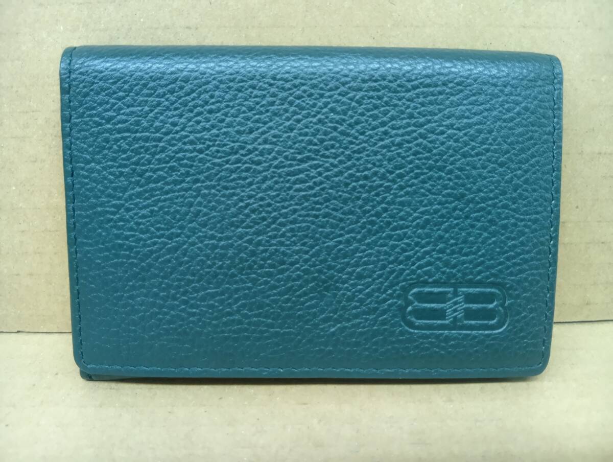 バレンシアガ レザー BBロゴ カードケース 名刺入れ パスケース BALENCIAGA ダークグリーン拍卖