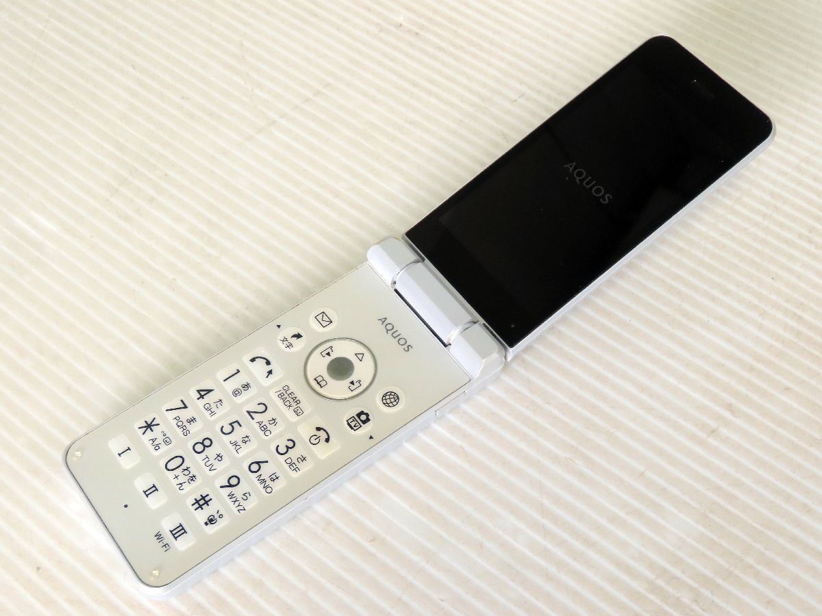 プラス/60☆Softbank SHARP AQUOSケータイ2 ガラケー 601SH ホワイト 初期化済み 判定〇 SIMフリー☆0606-720拍卖