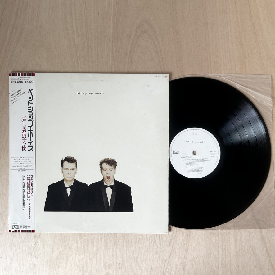 帯付 国内初回盤 LP/ Pet Shop Boys ペット・ショップ・ボーイズ/ Actually 哀しみの天使 RP28-5507 /Synth Pop エレクトロ・ポップ 名盤拍卖
