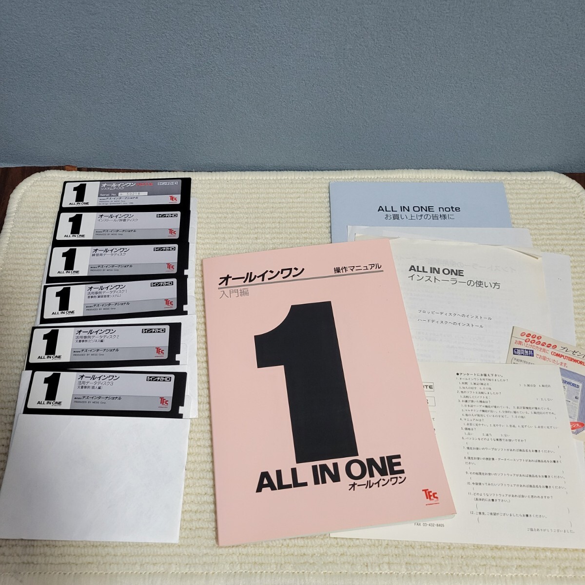 希少 ALL IN ONE NOTE オールインワン NOTE 5インチ2HD FD6枚組 PC-9800シリーズ テスインターナショナル 箱説付拍卖