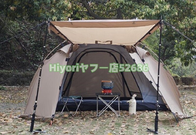 超高品質 キャンプ用 2ルームテント ドーム型 煙突 超軽量4kg 210T 防水3000+設営簡単 ソロキャ ンプアウトドア 野外登山拍卖