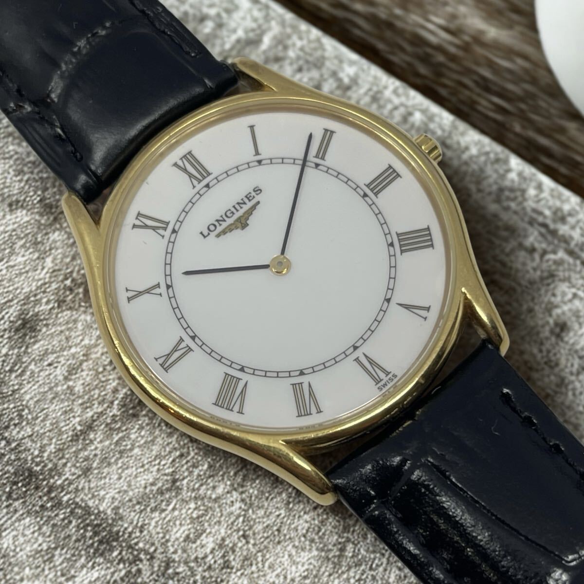 1円から LONGINES ロンジン グランドクラシック メンズ ホワイトローマン クォーツ ユーズド美品拍卖
