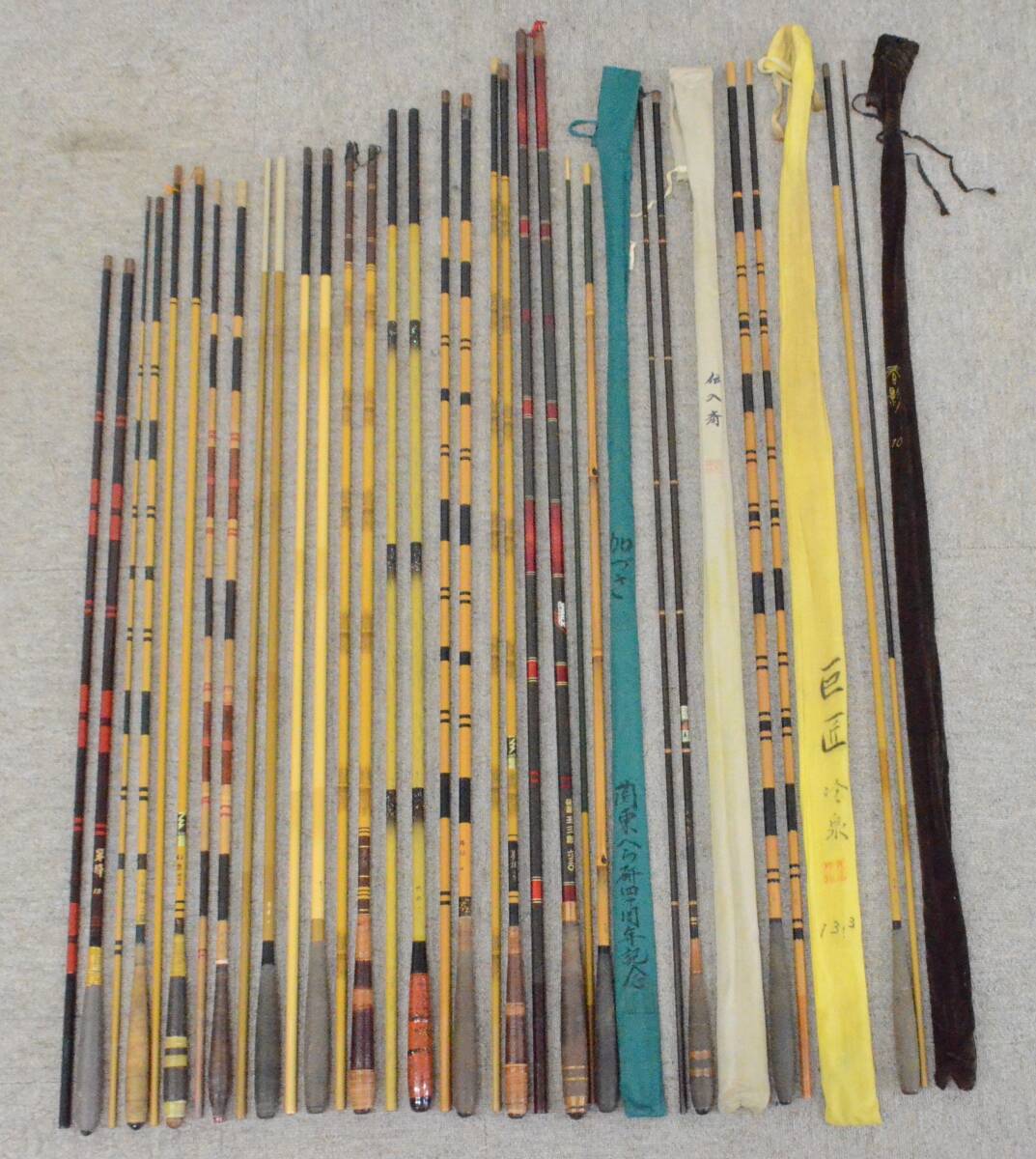 E◆伝入斎 十三 13尺 竹粋 十六 16尺 幻集 四三五 影弓 15 瑞心 16 春影 10 など ヘラブナ へら竿 ロッド 釣り竿 釣具 大量まとめ◆拍卖