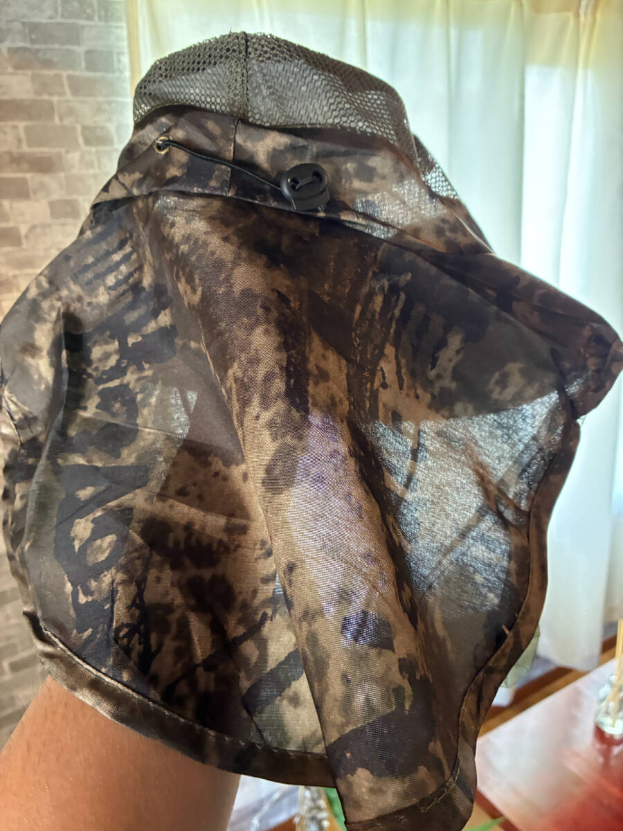 新品C4 日除けハット 全面蚊帳 後頭部日除けカバー 上部通風孔 大人フリーサイズ拍卖