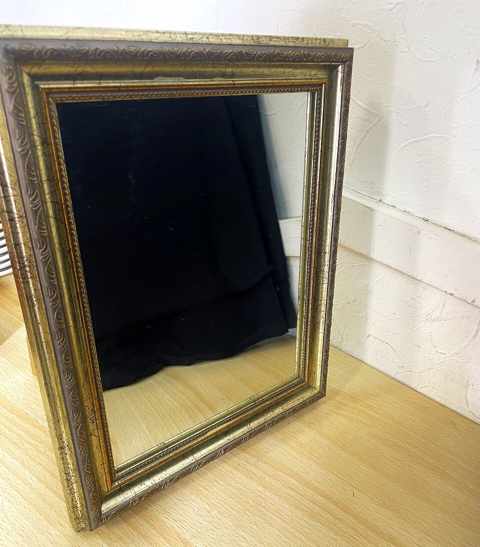 M3606 卓上ミラー 額縁入り鏡 後ろ支え 中古品拍卖