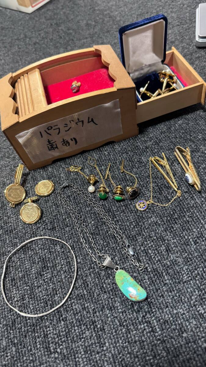 整理品 まとめ パラジウム 金 K18 ピアス プラチナ 真珠 シルバー 銀 アクセサリー ブレスレット ネックレス 925 貴金属 ゴールド Y-12拍卖