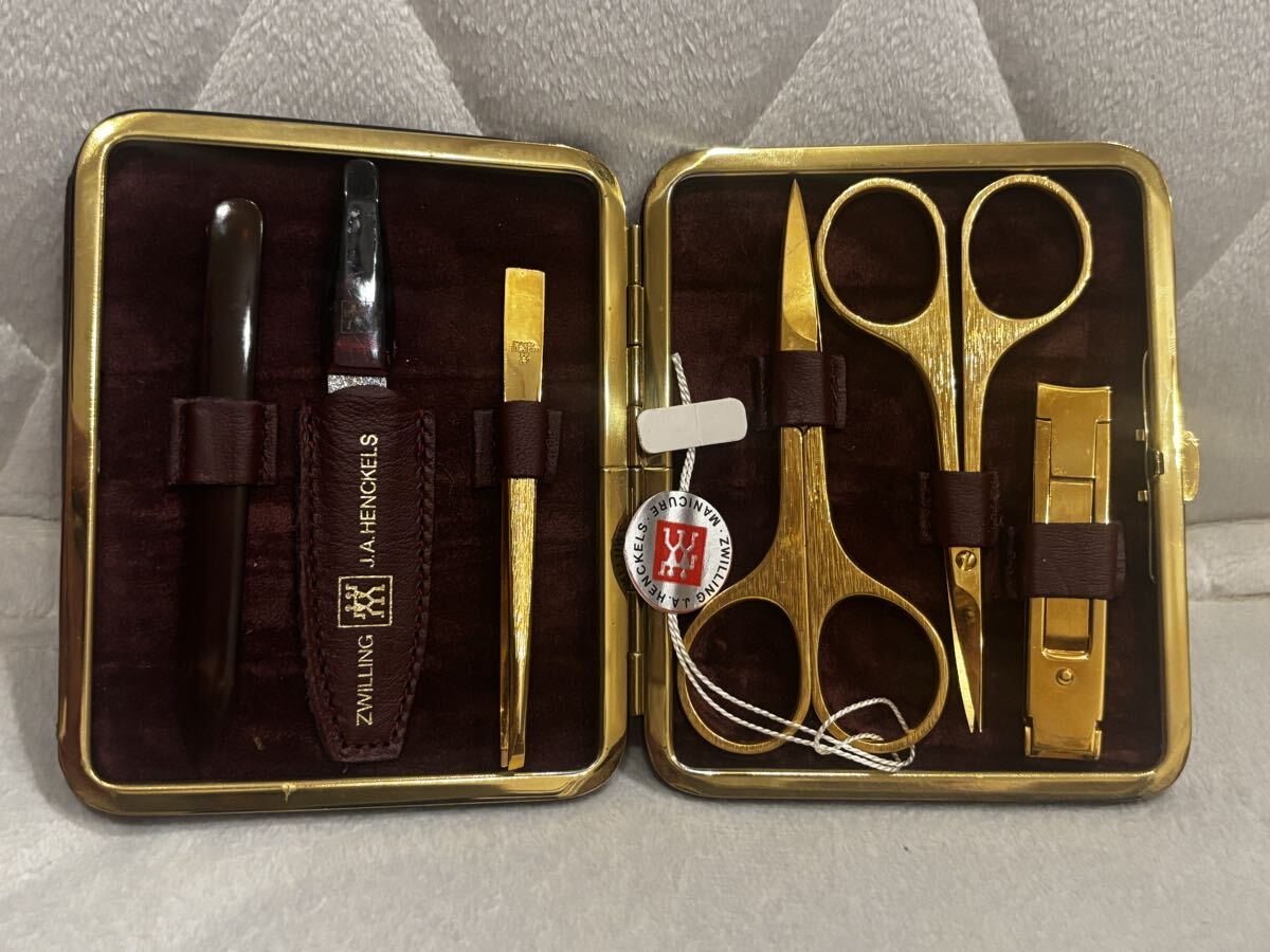 Zwilling J.A. Henckels 24K 金 ゴールド メッキ マニキュア セット ドイツ製 ネイルケアセット 箱付き拍卖