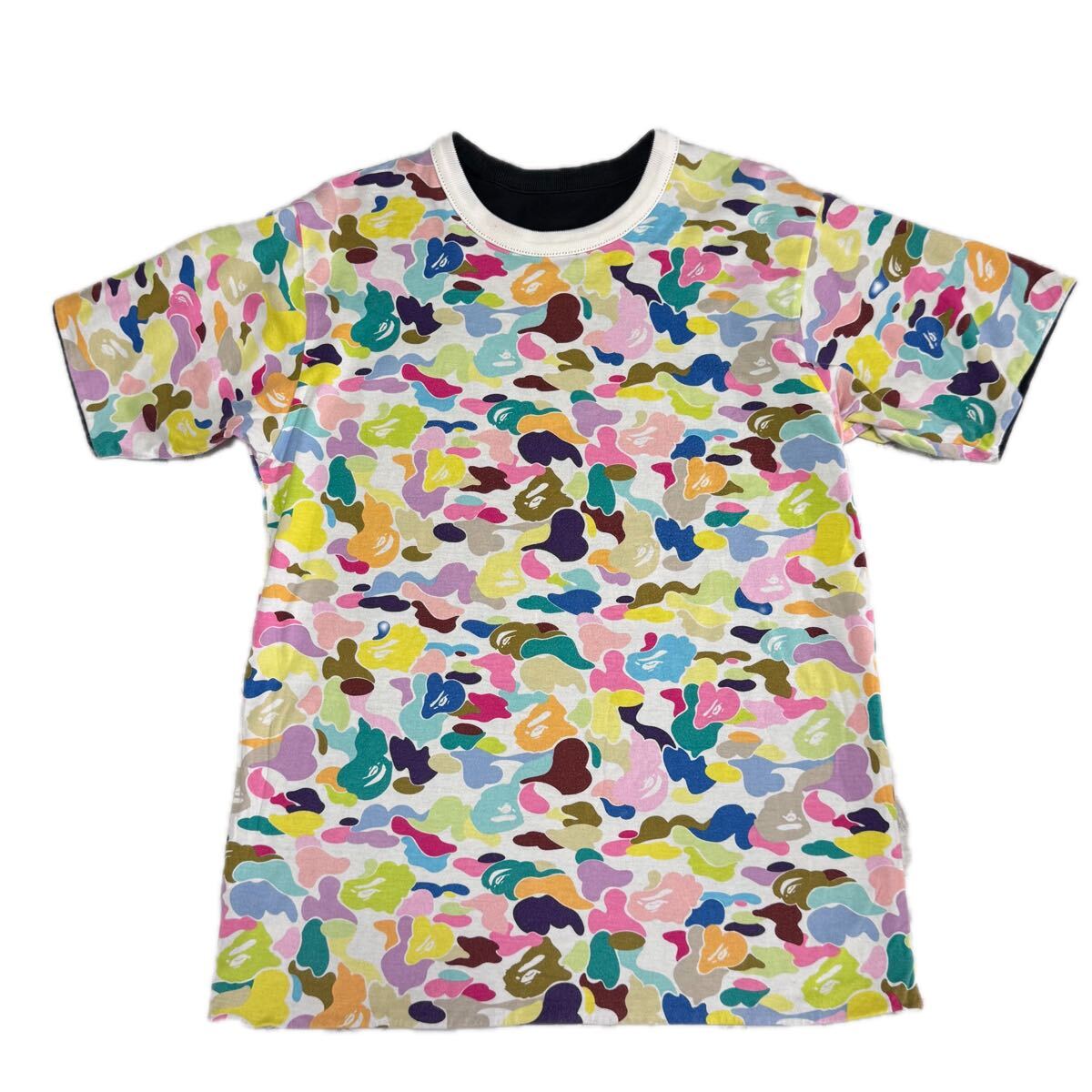 希少【bathing ape ア ベイシングエイプ【商品名】multi camo bapesta リバーシブル/nigo/カモフラ 半袖 カットソー シャツ Tシャツ拍卖