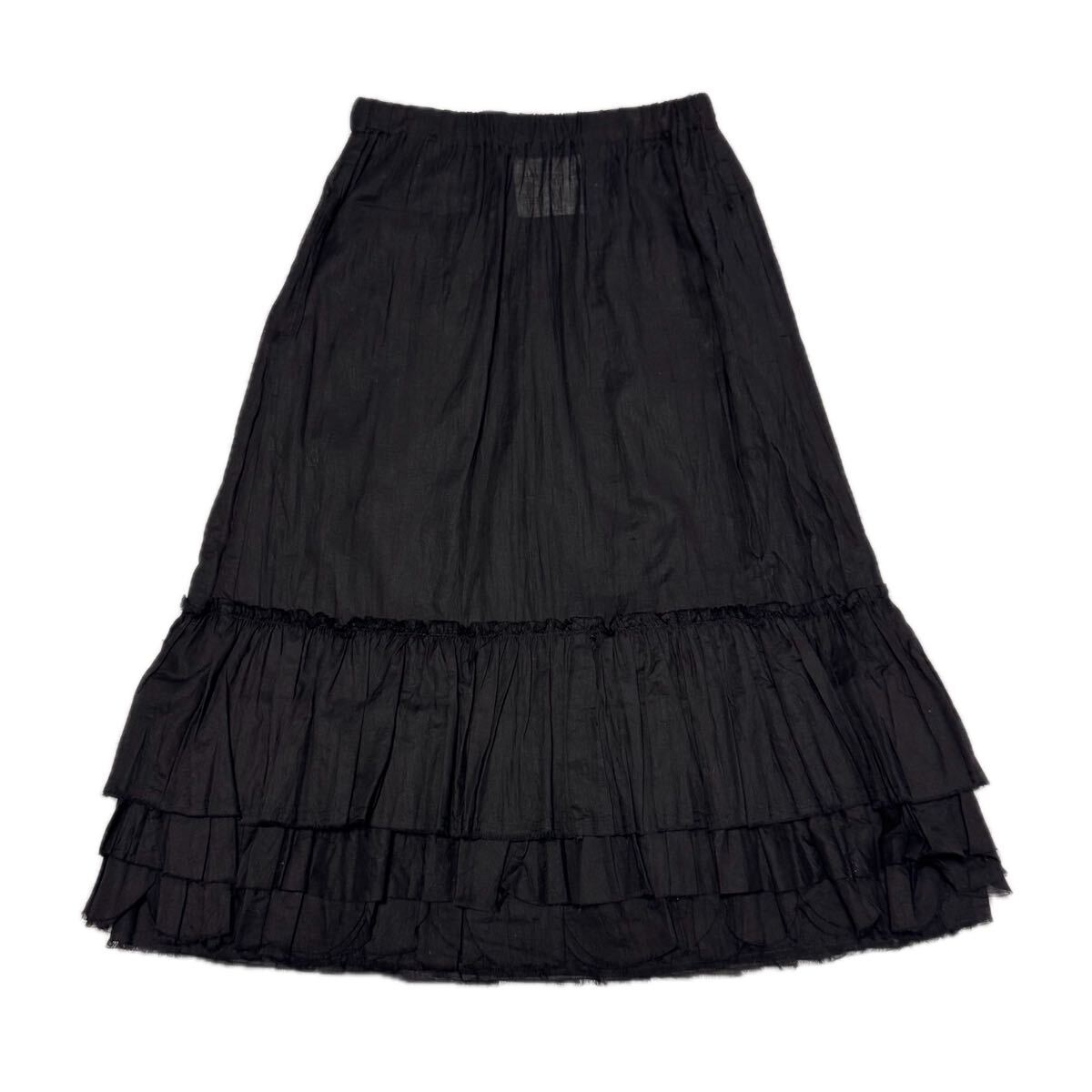 希少【tricot comme des garcons トリコ コムデギャルソン【商品名】TT-S003 AD2007 archive/ガーゼ 3段 フリル/ミモレ丈 スカート拍卖