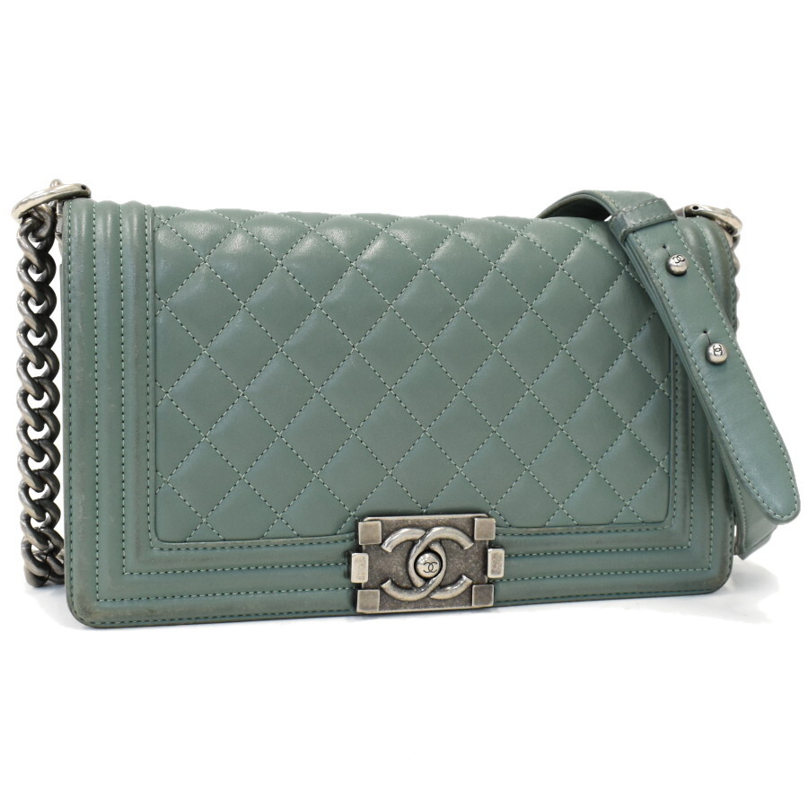 1円◎良品 CHANEL シャネル チェーンショルダーバッグ ボーイシャネル A67086 ココマーク ラムスキン シルバー金具◎E.Dsg.oR-18拍卖