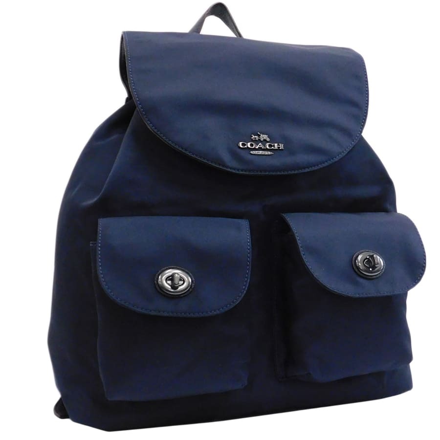 1円■美品 コーチ リュック F58814 ネイビー系 ナイロン シンプル 普段使い 男女兼用 COACH ■E.Bil.pS-10拍卖