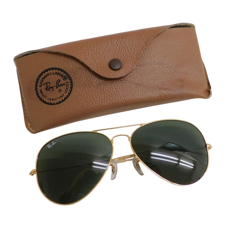 1円■極美品 レイバン サングラス RB3026 ゴールド系×グリーン系 メタル×プラスチック UVカット Ray-Ban ■E.Bgm.zE-24拍卖