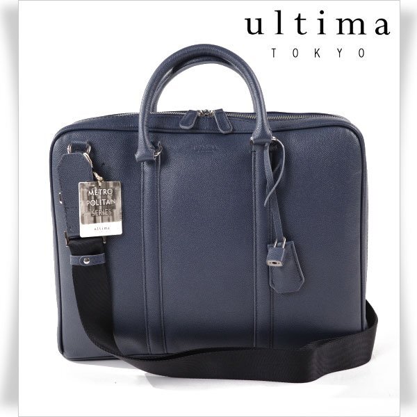 新品1円~★定価3.7万 ultima TOKYO ウルティマ トーキョー 2WAY ビジネスバッグ 紺 A4 ブリーフケース ハーヴィー ネイビー 本物 ◆5020◆拍卖