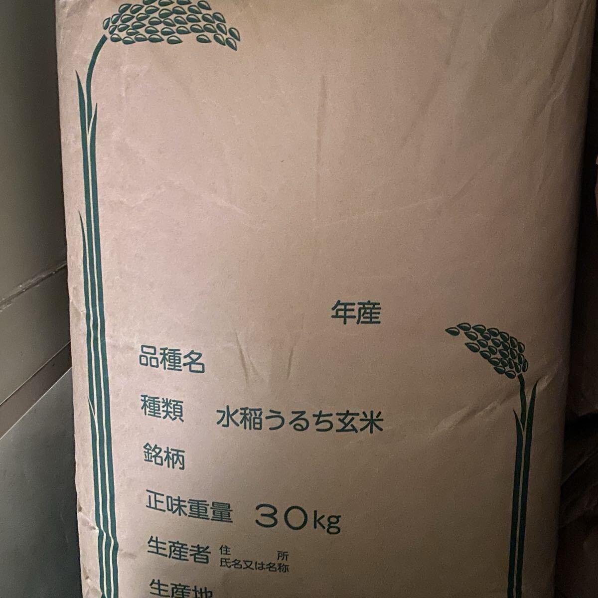 令和7年産 コシヒカリ 訳あり 中米? 玄米 30キロ(梱包込み)拍卖