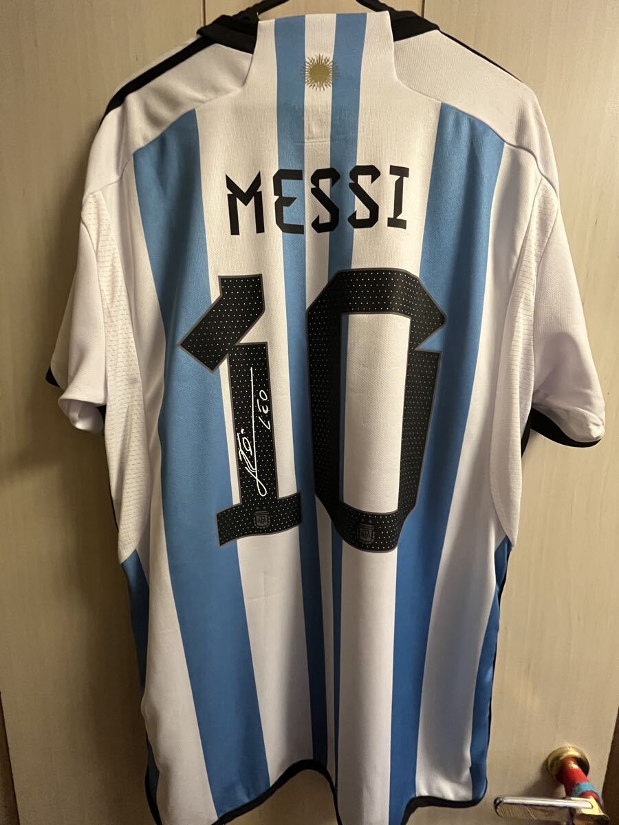 【10円スタート】2022 W杯 アルゼンチン代表 メッシ選手 デジタルサイン入りユニフォーム拍卖