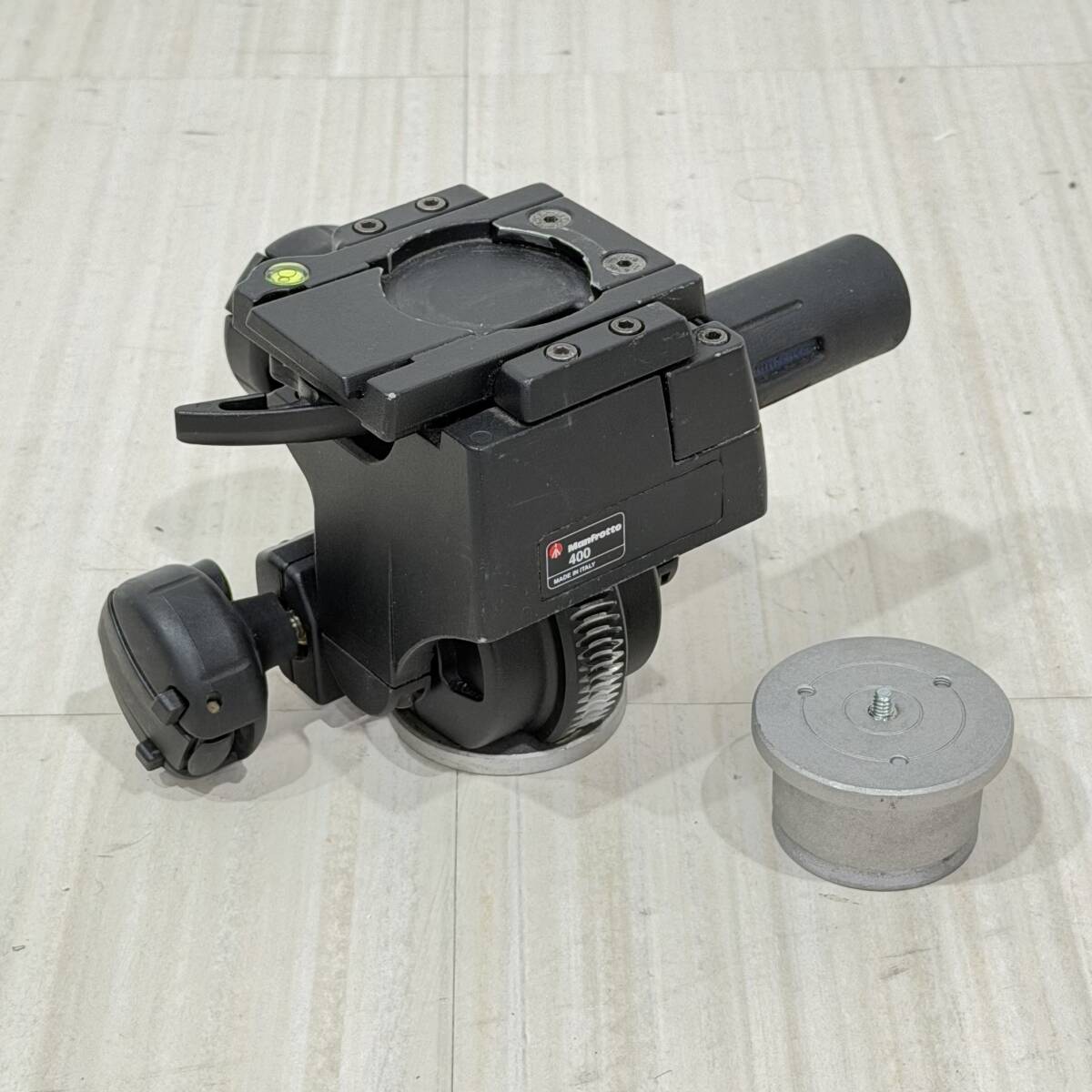 Manfrotto 400 ギアヘッド ギア雲台 アダプター付 動作品 イタリア製拍卖
