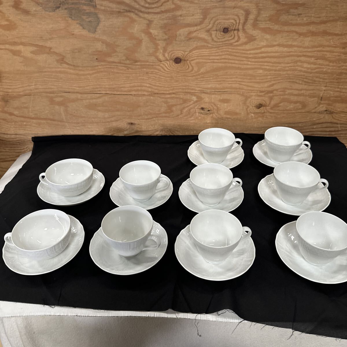カップ ソーサー スープ皿 ティーカップ 洋食器 ホワイト フッチェンロイター コレクション コーヒーカップ8点 スープ皿2点拍卖