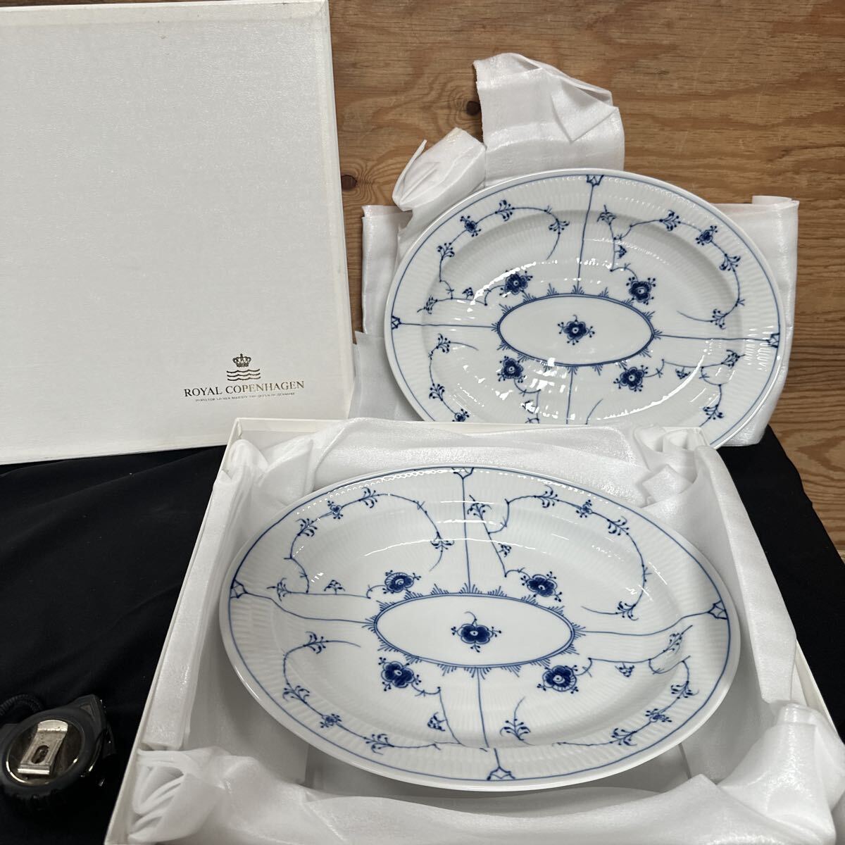 ロイヤルコペンハーゲン COPENHAGEN ROYAL プレート オーバルディッシュ ブルーパルメッテ 大皿 皿 ブルーフルーテッド拍卖
