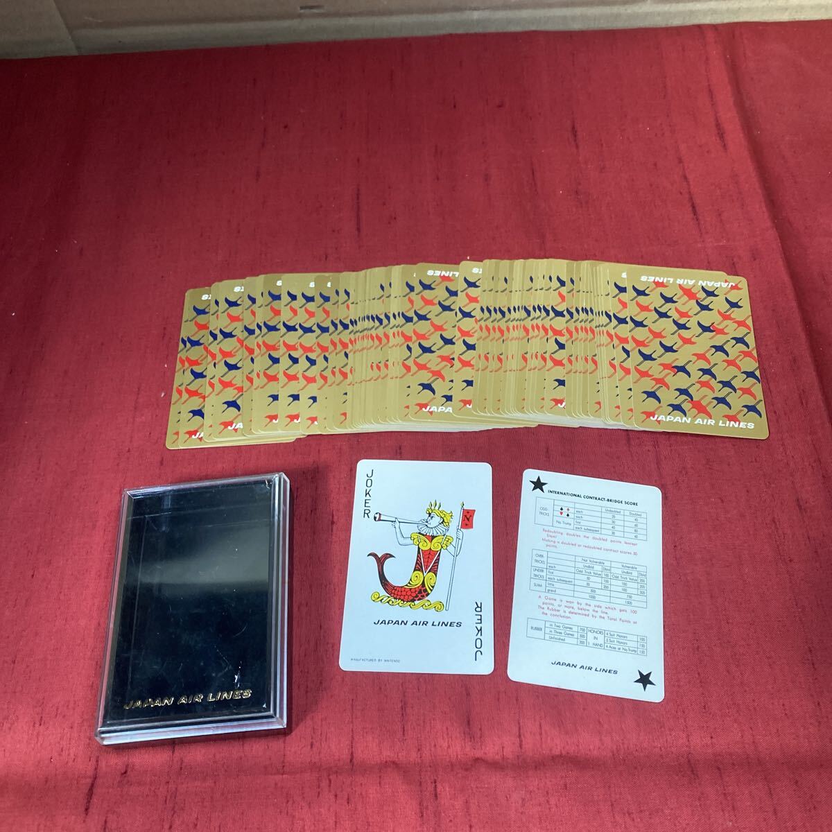 トランプ JAPAN AIR LINES JAL MANUFACTURED BY NINTENDO 任天堂 昭和レトロ 当時物 レトロ カード コレクション日本製 52+2枚拍卖