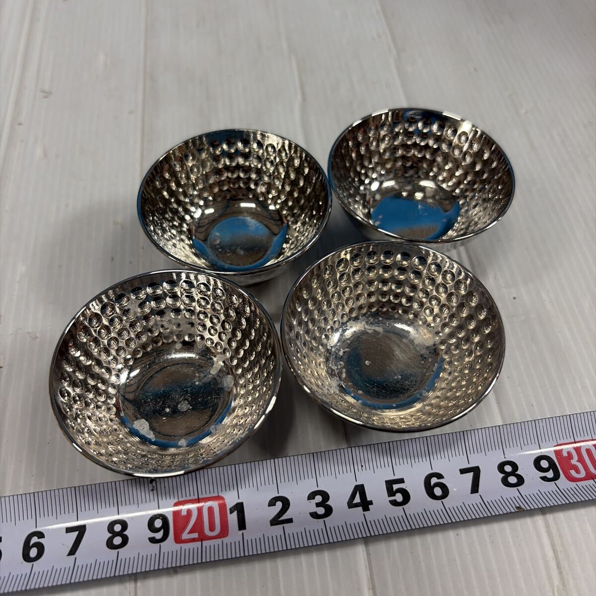 お猪口 酒器 盃 器 金属製 まとめ売り レトロ アンティーク コレクション セット 銀色拍卖