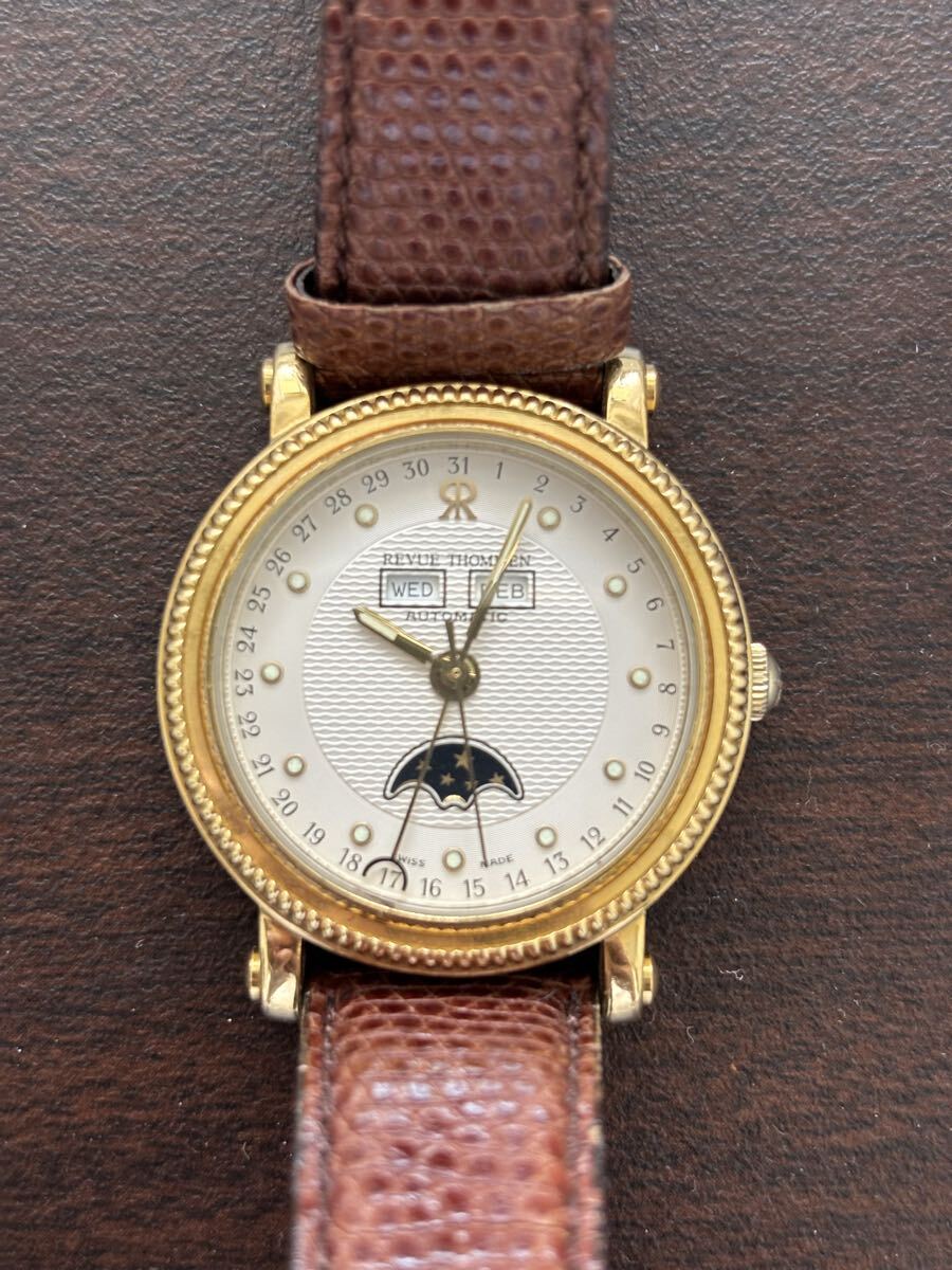 稼働 Revue Thommen トリプルカレンダー ムーンフェイズ レビュートーメン Triple Calendar Moonphase 自動巻き拍卖