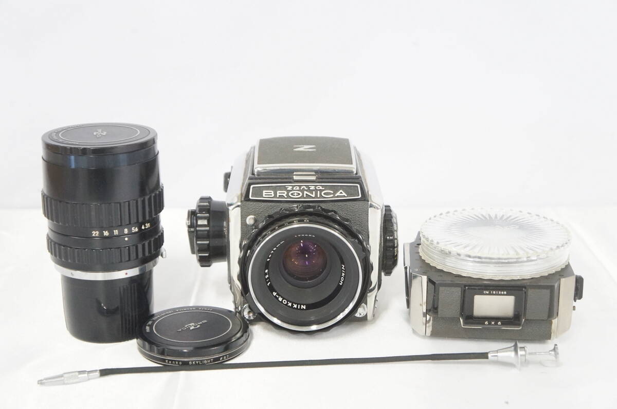 ZENZA BRONICA ゼンザ ブロニカ 中判フィルムカメラ ZENZANON F3.5 150mm Nikon NIKKOR-P F2.8 75mm レンズ 等 まとめてセット 7005308011拍卖