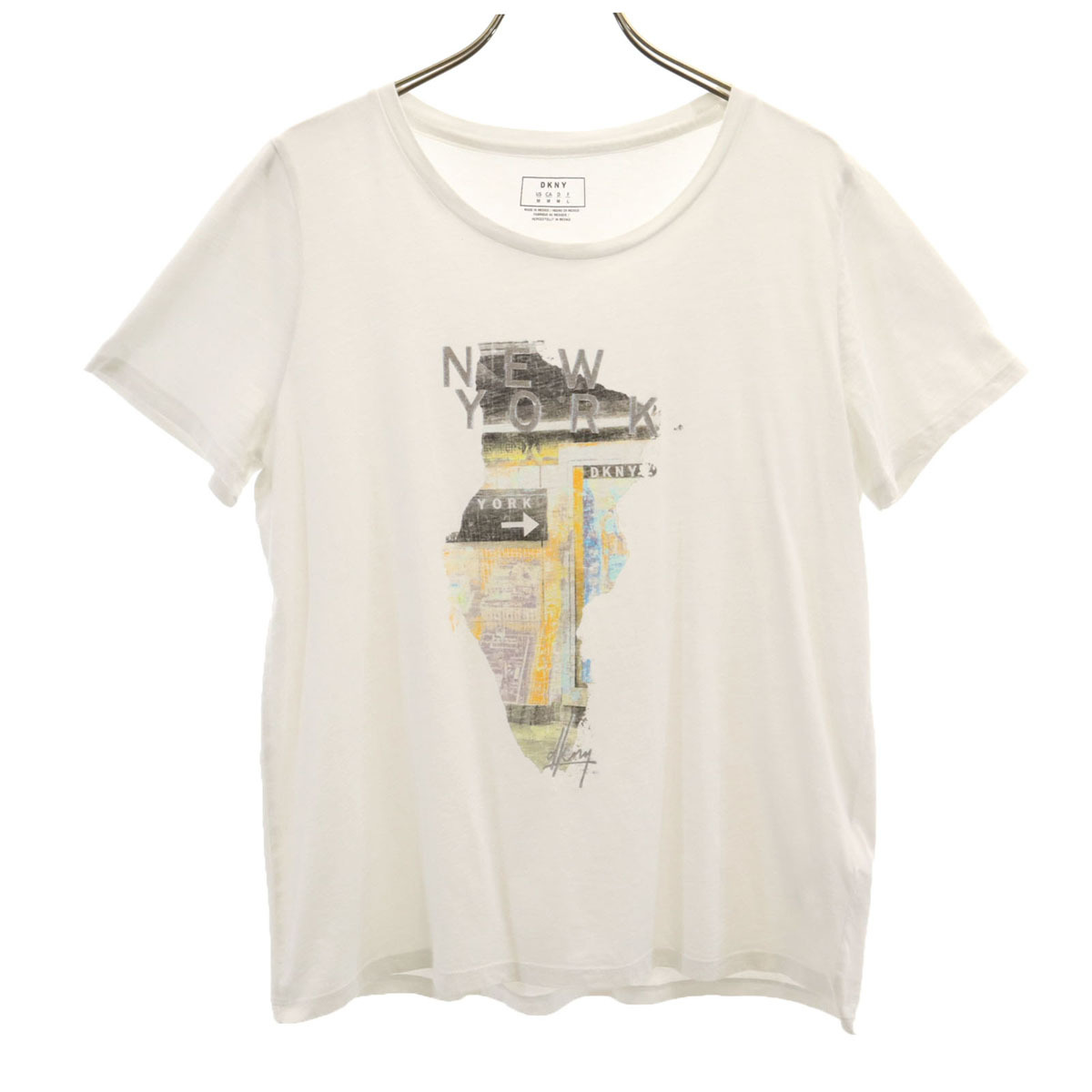 DKNY DONNA KARAN NEW YORK ダナキャランニューヨーク 半袖 Tシャツ M ホワイト レディース拍卖