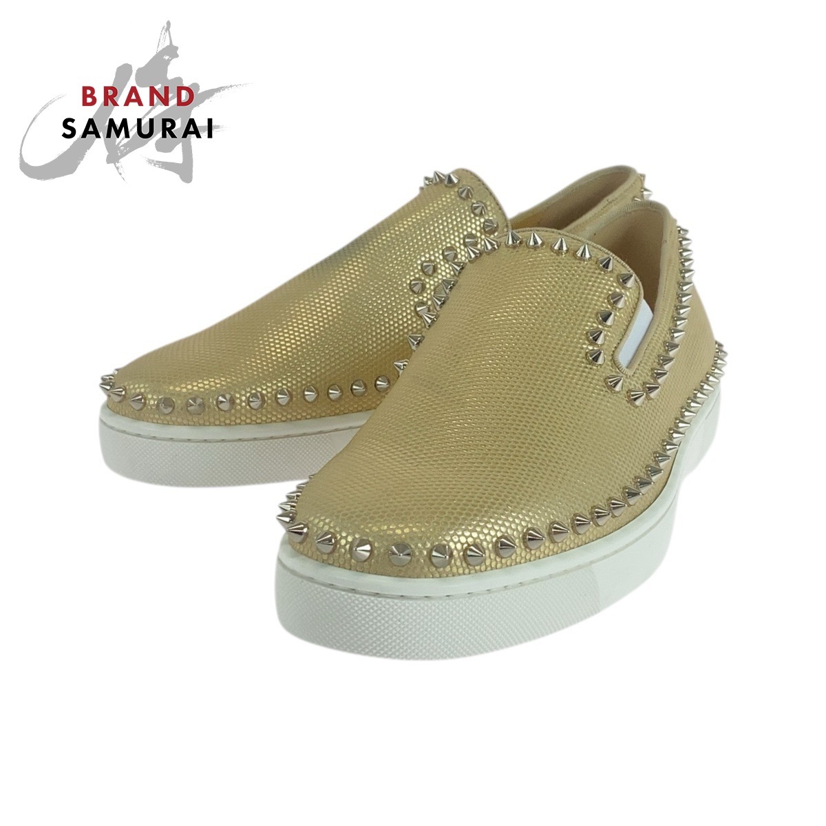 美品 Christian Louboutin クリスチャンルブタン ピックボート サイズ表記41/26cm スリッポン ローカットスニーカー メンズ 504491拍卖