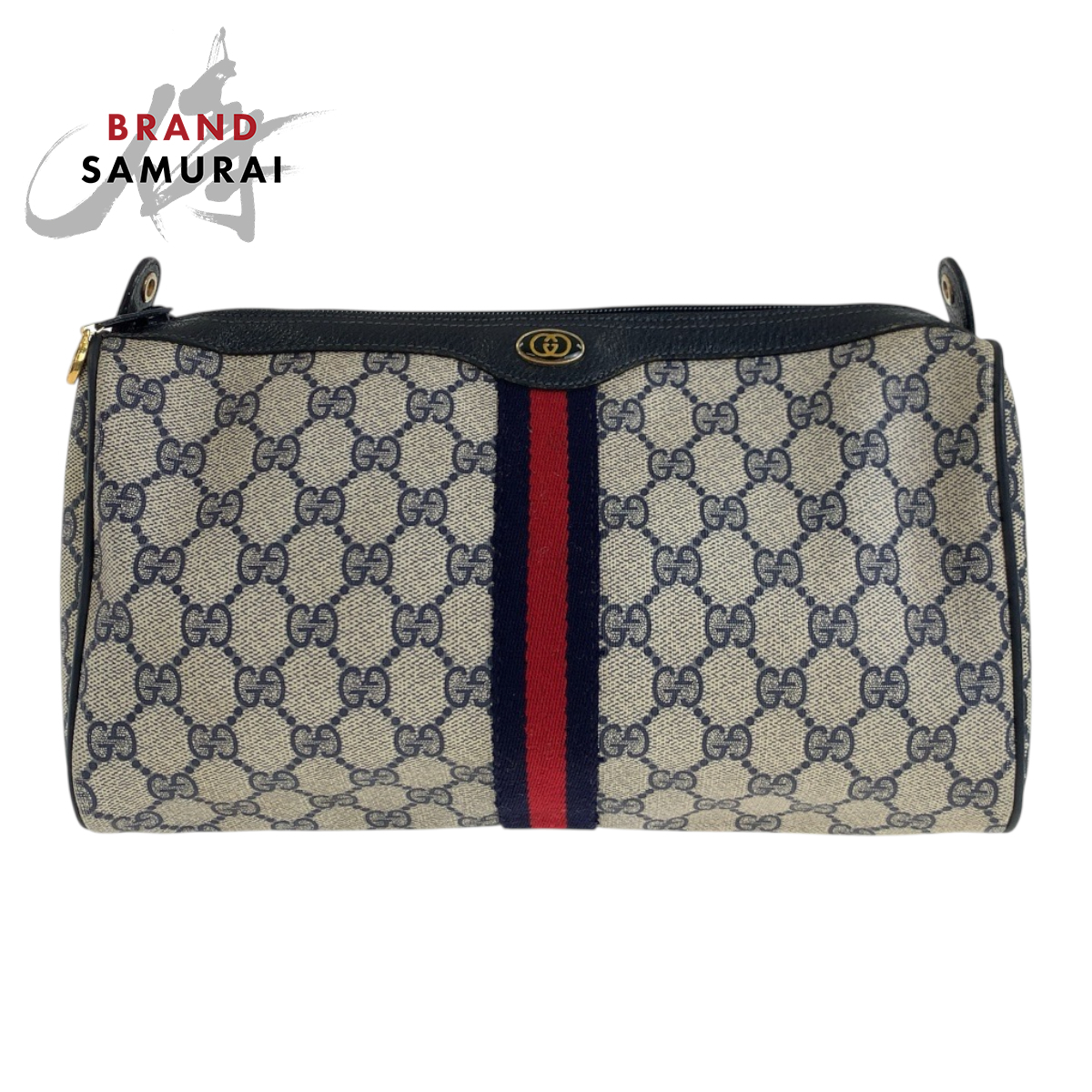 GUCCI グッチ ヴィンテージ シェリーライン グレー GGスプリームキャンバス 41 02 017 クラッチバッグ セカンドバッグ メンズ 600225拍卖