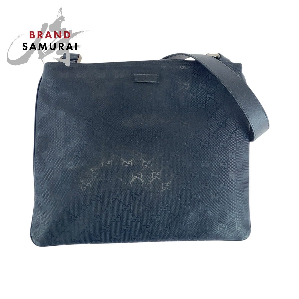 美品 GUCCI グッチ GGインプリメ ブラック 黒 GGキャンバス/レザー 201446 ショルダーバッグ ポシェット 男女兼用 レディース 506343拍卖