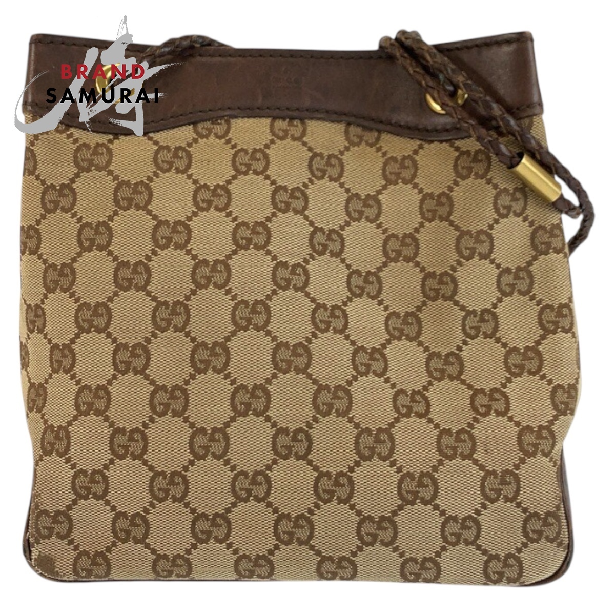 GUCCI グッチ ブラウン ベージュ ゴールド金具 GGキャンバス/レザー 109143 ショルダーバッグ レディース 602552拍卖