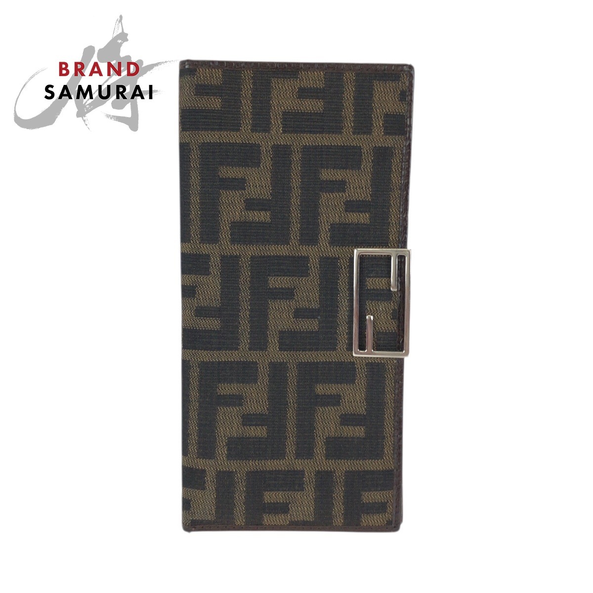 美品 FENDI フェンディ ズッカ ダークブラウン シルバー金具 キャンバス/レザー 15827 長財布 ロングウォレット レディース 601487拍卖