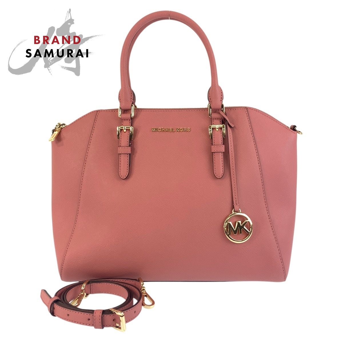 美品 Michael Kors マイケルコース シアラ ピンク ゴールド金具 レザー 35H5GC6S3L ハンドバッグ ショルダーバッグ 2way レディース 503993拍卖