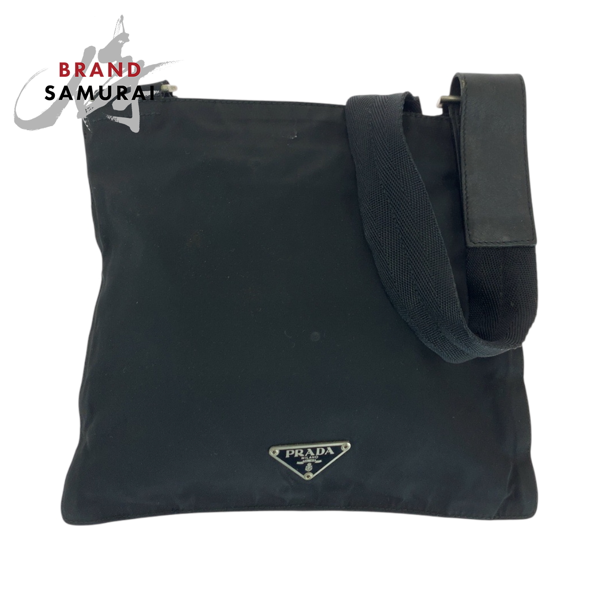 PRADA プラダ テスート 三角ロゴプレート ブラック 黒 シルバー金具 ナイロン ショルダーバッグ サコッシュ レディース 506412拍卖