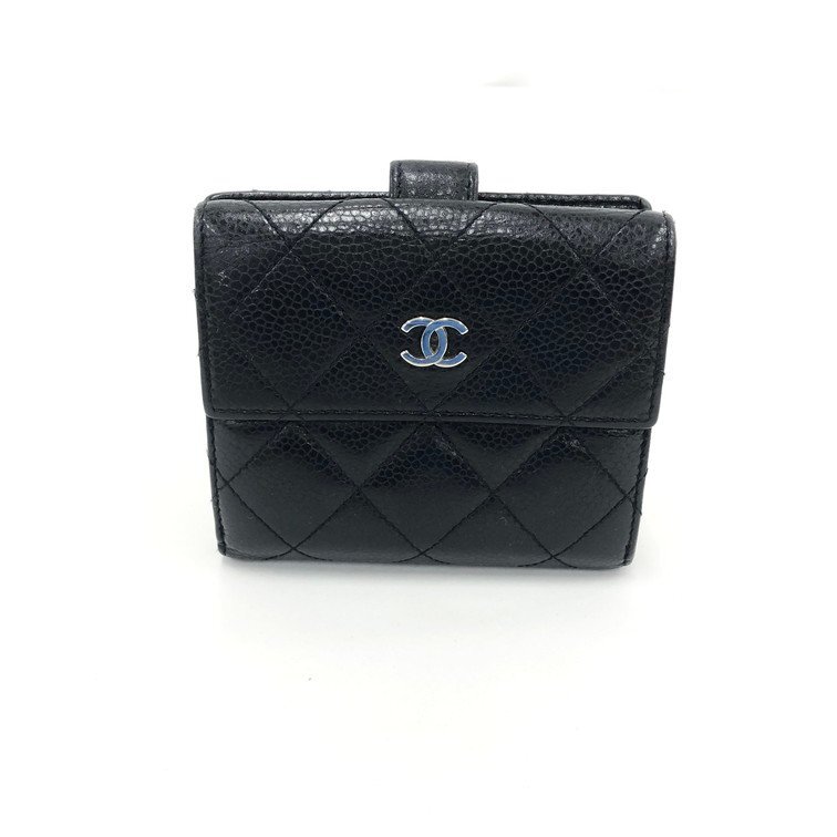 CHANEL シャネル 財布 キャビアスキン マトラッセ コンパクト 14284124【EFAP6006】拍卖