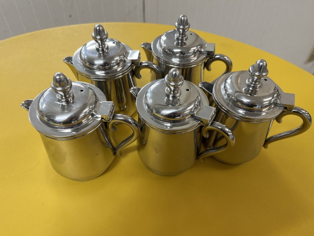 ミルクポット YUKIWA 三宝産業 ピッチャー 5個セット ステンレス シュガーポット 珈琲 カフェ 業務用 喫茶店 レストラン 厨房 中古 S-4拍卖
