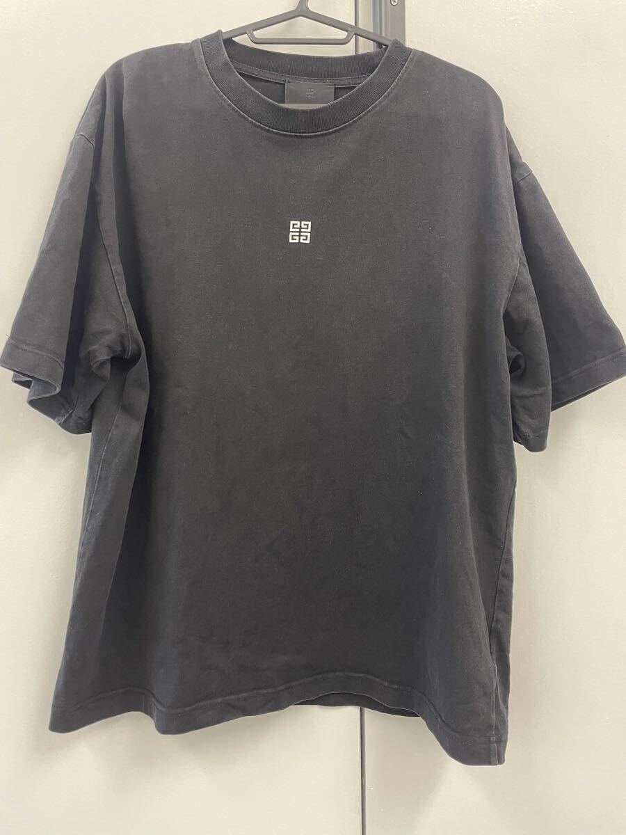 RK27 GIVENCHY ジバンシィ Tシャツ Mサイズ ブラック 4Gロゴ 半袖 コットン100% イタリア製 メンズ 黒拍卖