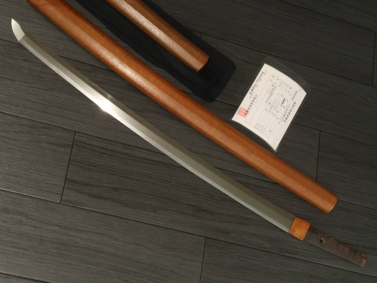 肥前國住忠吉.鍛肌.刃長54.2㌢.拵刀剣刀装具甲冑武具鎧拍卖
