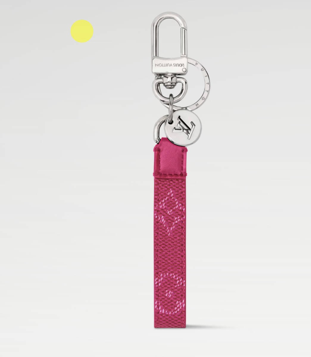 希少 現行 LOUIS VUITTON LV スリム ドラゴンヌ バッグチャーム キーホルダー ローズポンディシェリ ピンク モノグラム イタリア製拍卖