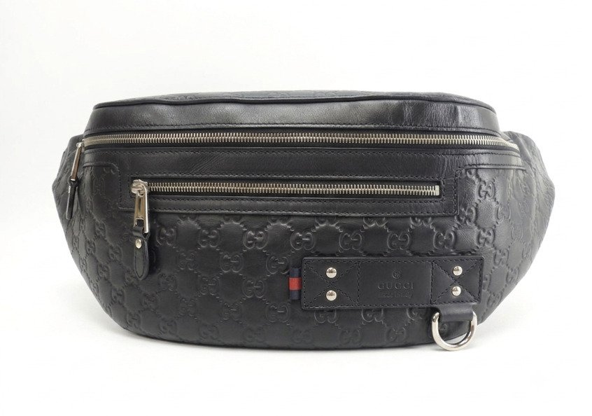 極美品 送無 GUCCI グッチ GGシマ レザー ボディバッグ 大 斜め掛けショルダーバッグ クロスボディバッグ バムバッグ拍卖
