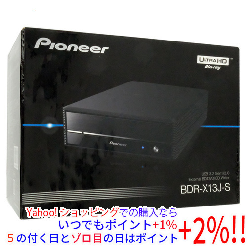 爆買【中古】PIONEER パイオニア 外付けブルーレイドライブ BDR-X13J-S ブラック 元箱あり拍卖