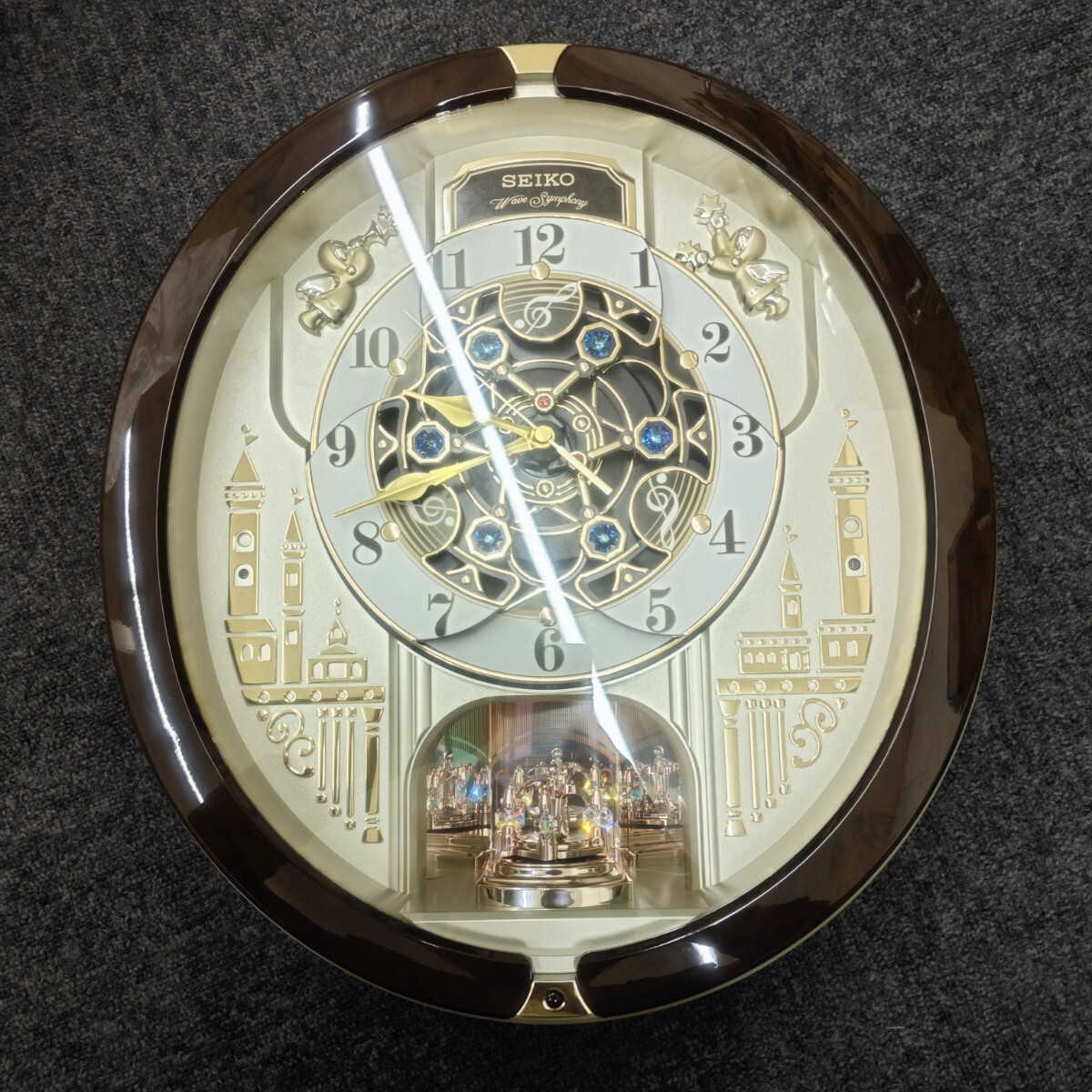 〇● SEIKO RE579B 掛け時計 からくり時計 電波時計 セイコー インテリア 動作未確認 電池腐食あり拍卖