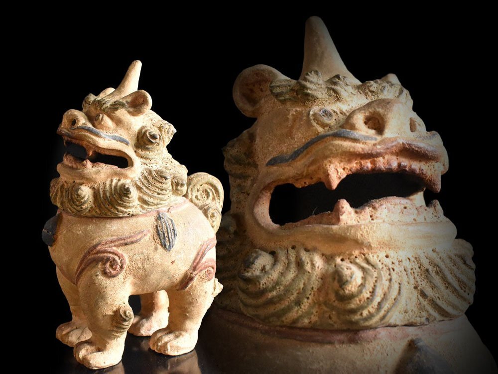 【雲】某収集家放出品 時代 古琉球 獅子 香炉 箱付 古美術品(旧家蔵出 南蛮 古典 唐物 置物)Y9040 OTfdew拍卖