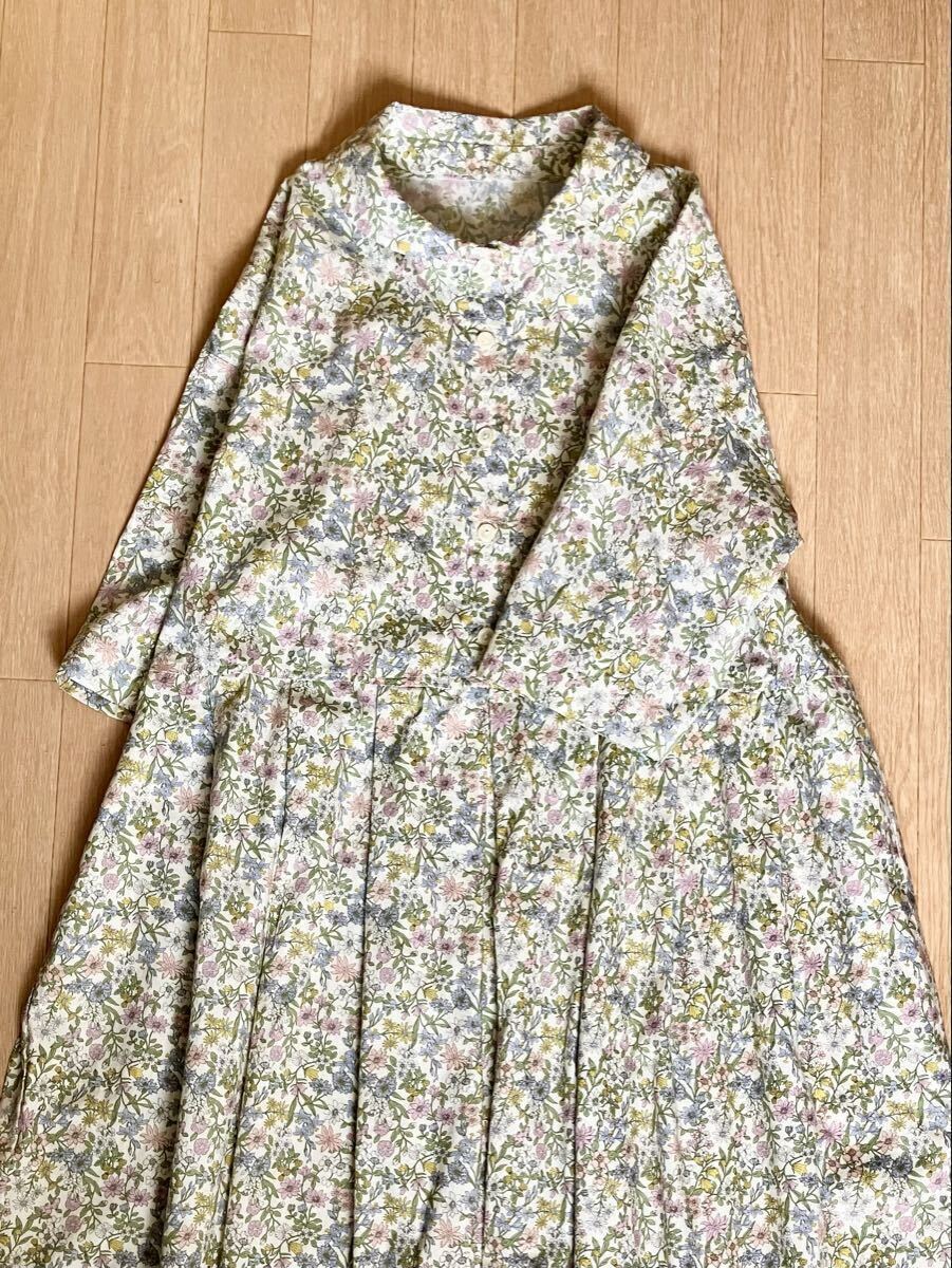 *ハンドメイド cotton ボタニカルflower 衿付き ワンピース♪拍卖