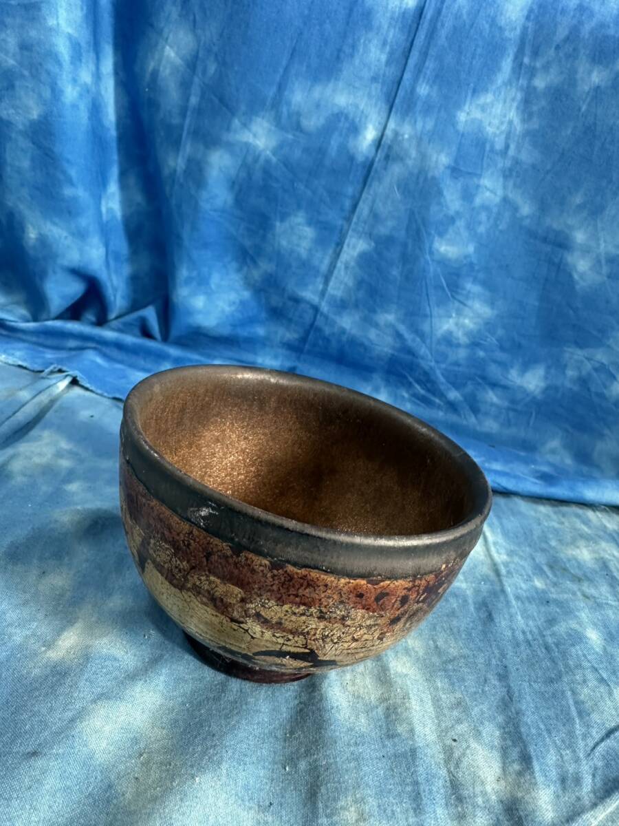★陶芸 茶碗 茶道具 / 金箔 在銘 骨董拍卖