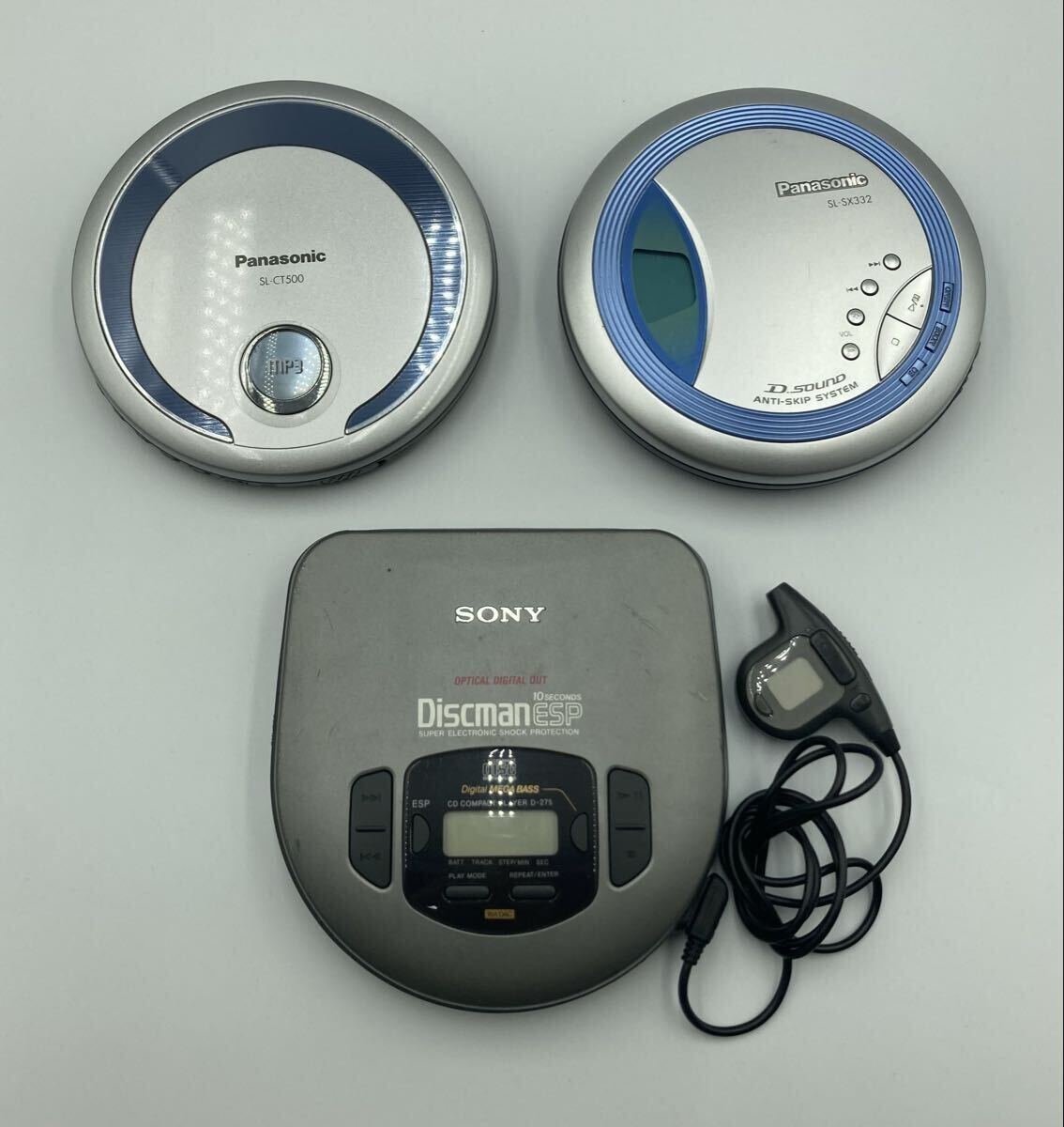 Panasonic SONY ポータブルCDプレーヤー 3点まとめ 本体のみ ソニー Discman D-275 パナソニック SL-SX332 SL-CT500拍卖