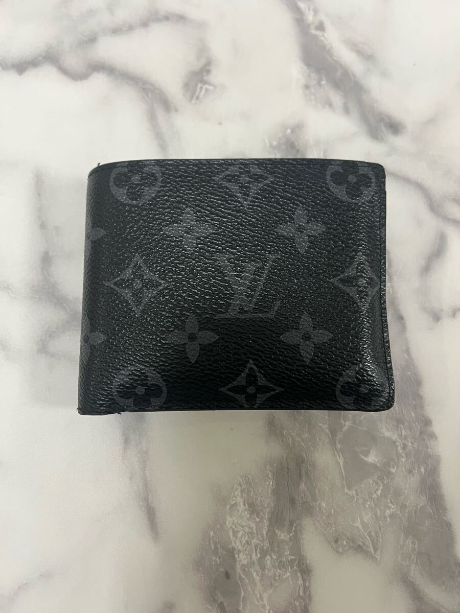 ルイヴィトン財布 メンズ 二つ折り財布 ポルトフォイユ・マルコ NM モノグラム エクリプス louis vuitton プレゼント ギフト 名入れ拍卖