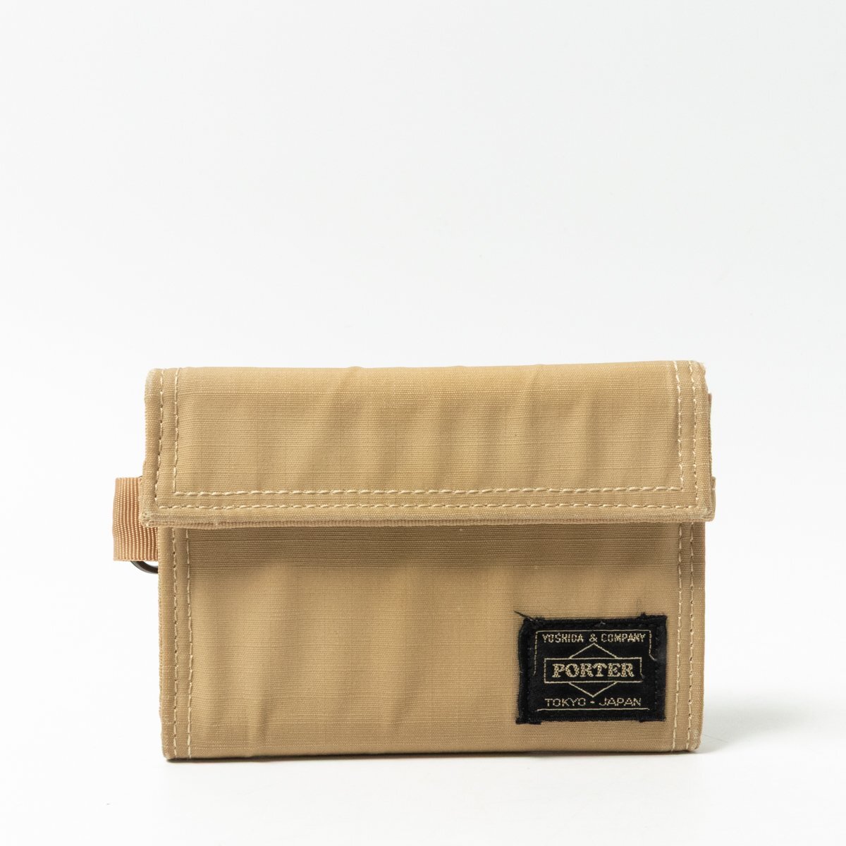 【1円スタート】PORTER ポーター CUBE キューブ ウォレット 財布 ベージュパラフィン加工 コットン 吉田カバン 日本製 マジックテープ開閉拍卖