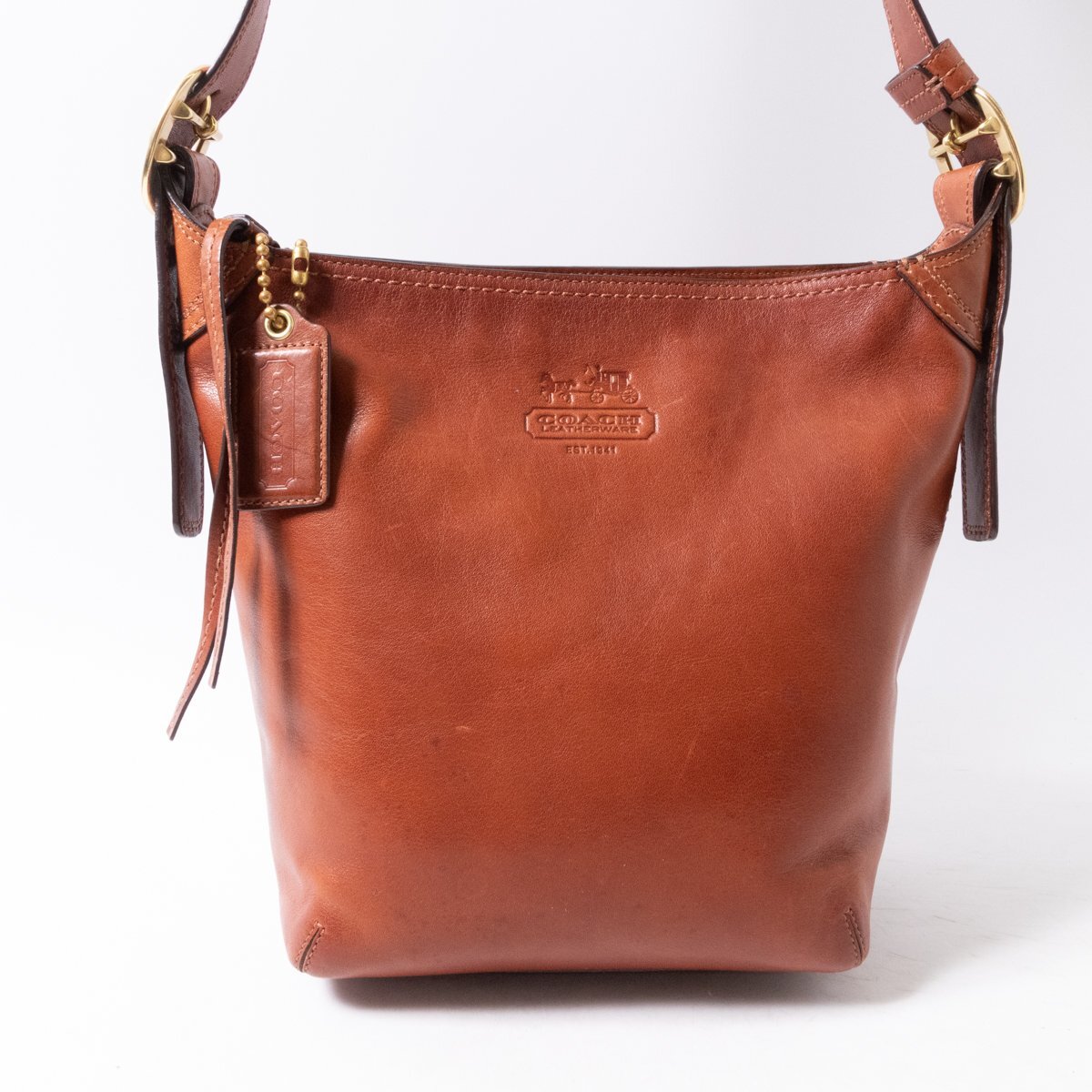 【1円スタート】COACH コーチ G0893-12376 ショルダーバッグ レザー 本革 ブラウン レディース 斜めがけ レトロ カジュアル bag 婦人鞄拍卖