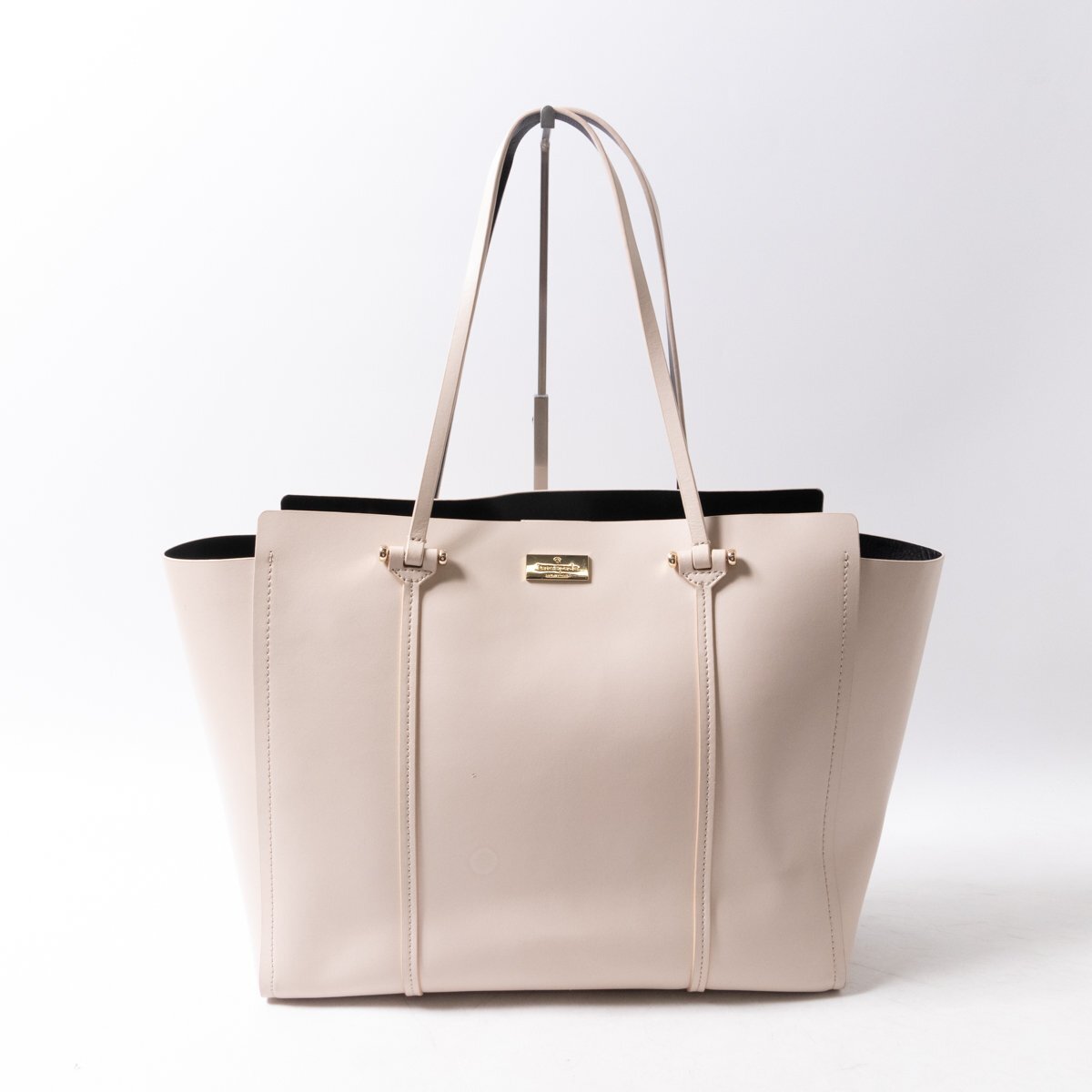 kate spade NEW YORK ケイト スペード トートバッグ アイボリー系 ゴールド金具 レザー シンプル エレガンス 肩がけ レディース 鞄 bag拍卖